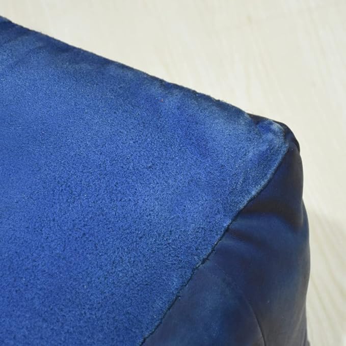 Square Shaped Buffalo Leather Handmade Eco-Friendly Vintage Blue Pouf-Square Pouf, 21"x21"x12", Geometric Pouf, Buffalo Leather Pouf, Recycled Foam with Fibre Fill Stuffed Pouf, Seating Pouf PF25
