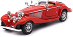 1:28 Scale Pullback Diecast Metal Antique Classic Model Cars Collectible Toy Gifts (Red,Length 6.5in/16.8cm)