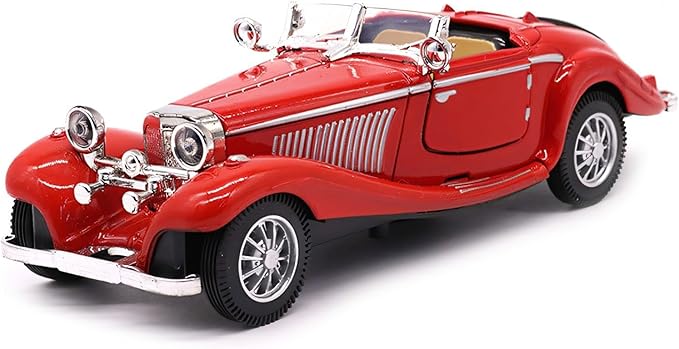 1:28 Scale Pullback Diecast Metal Antique Classic Model Cars Collectible Toy Gifts (Red,Length 6.5in/16.8cm)