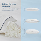 APSMILE Shredded Memory Foam Pillows King Size Set of 2, Adjustable Luxury Cooling Pillows for Neck Pain, Hotel Firm Bed Pillows for Sleeping, Essentials for Side/Back Sleeper (White,18"x34")