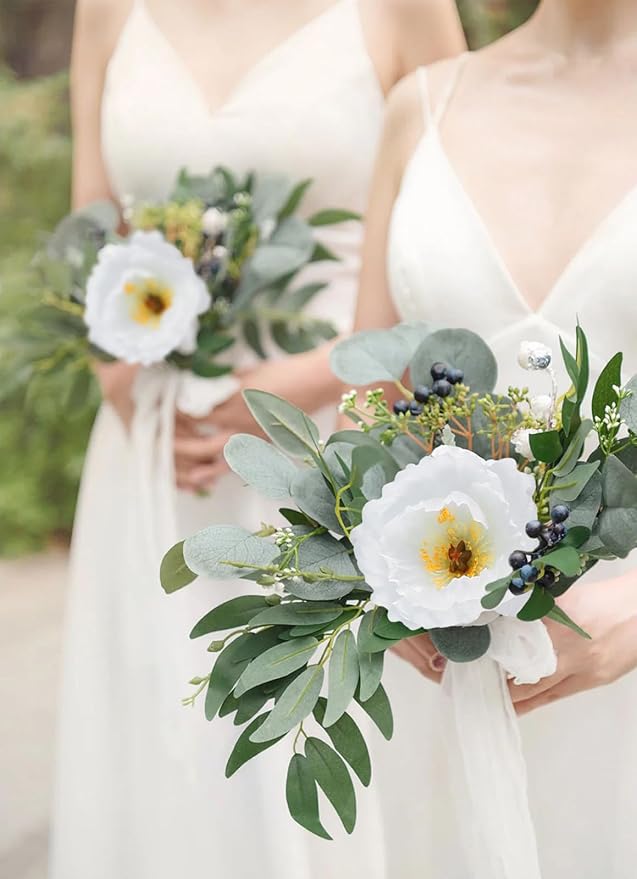 IPOPU 43.3" White Poppy Flowers Artificial Flowers 6pcs Fake Silk Poppies Long Stem Artificial Flowers for Tall Vase for Wedding Party Home Decor(Wihte)