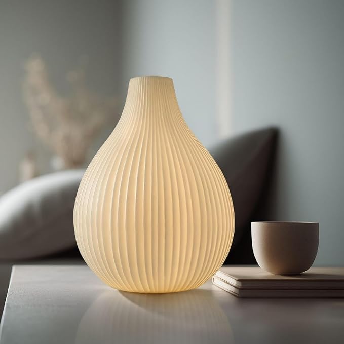 RONDURE 11.0" Modern Ceramic Table Lamp, Modern Bedside Lamps for Bedroom, Living Room and Nightstand, White Translucent Ceramic Shade, Warm Ambient Lighting, Home Decor