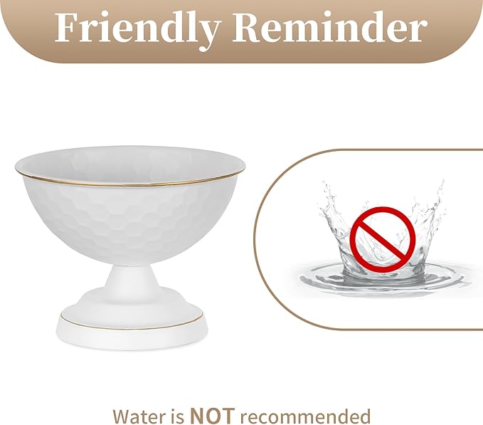 Sziqiqi White Urn Vase for Wedding Centrepiece: 5.5in Small Vases for Table Decoration Set of 2 - White Vintage Pot for Artificial Flower Arrangement - Metal Unique Honeycomb Vase for Birthday Party