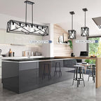 TODOLUZ 1-Light Farmhouse Pendant Light Black Cage Hanging Ceiling Lights with Clear Glass Shade for Kitchen Hallway Dining Room Foyer Bedroom