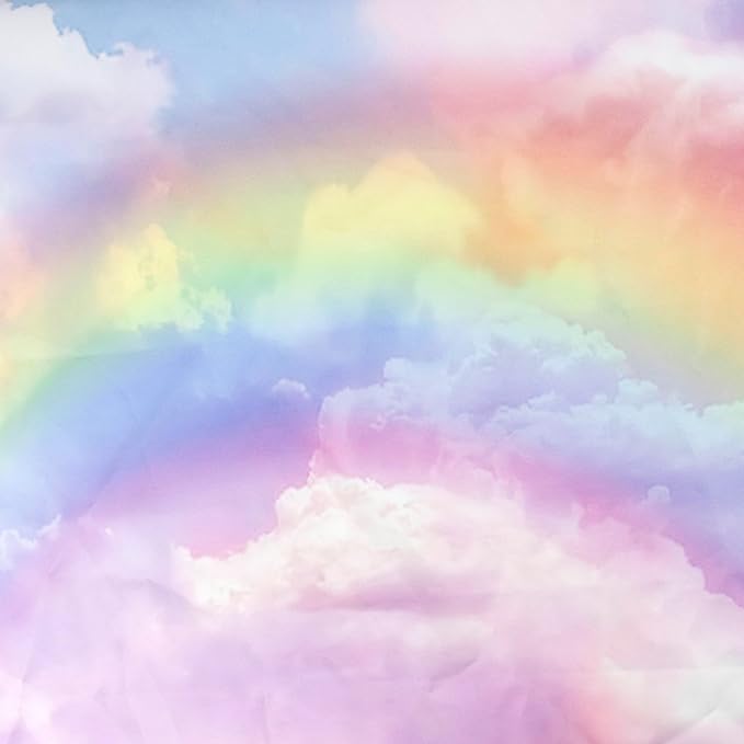 HVEST Rainbow Cloud Tapestry Wall Hanging - Pink Cloud With Glow Sunshine in Pastel Sky, Aesthetic Nature Landscape for Living Room Bedroom Decor, 80x60 Inches