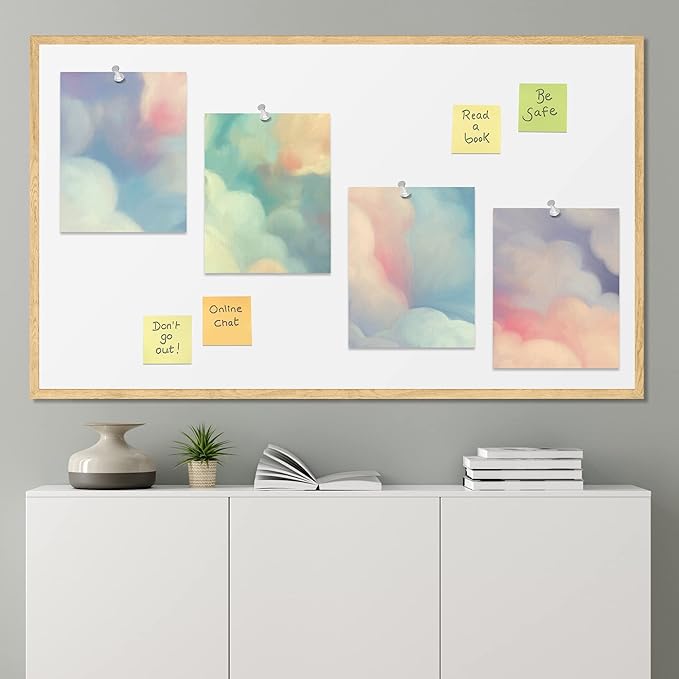 SIGNWIN Poster Bathroom Decor 11"x14"x 4, Wall Art Room Decor Multicolor for Living Room, Bedroom, Office White Pastel Watercolor Rainbow Sky Clouds Abstract Geometric Illustrations Colorful
