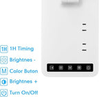 Smart Desk Lamp with 4-in-1 Charging Station (2 AC outlets, Type-C, USB-A Ports), 5 Color temperatures and 5 Brightness Levels, Adjustable gooseneck arm, Eye-Friendly Lighting for desks, bedrooms