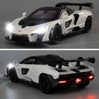 1:24 Scale Car Model Compatible for Collectible McLaren Senna Super Sports Car Toys, Zinc Alloy Pull Back Toy Vehicle with Sound and Light for Adult Boys Girls 3 4 5 6 7 8 (White)