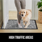 GORILLA GRIP 100% Waterproof All-Season WeatherMax Doormat, 47x35, US Designed Natural Rubber, Stain and Fade Resistant, Low Profile Indoor Outdoor Door Mats, Easy Clean Patio Mat, Light Gray Bones