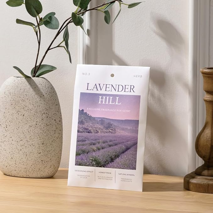 COCODOR 5 Packs White Floral Scented Sachets/Air Freshener Sachets Bags for Drawers, Closet, Cars, Long-Lasting Deodorizers Fresh Scents, Home Fragrance