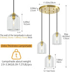 Modern Gold Pendant Lights Kitchen Island Ceiling Chandelier Indoor Crystal Hanging Light Fixtures for Dining Room Kitchen Living Room Bedroom（3Light）