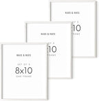 HAUS AND HUES 8x10 Picture Frame Set of 3 - White Picture Frames 8x10, 8 x 10 Wood Picture Gallery Wall, Gallery Wall Frame Set, Wooden Art Frames (White Oak Frame)