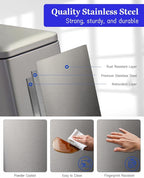 Bathroom Trash Can with Lid, 16.7L/ 4.4 Gallon Trash Can with Removable Inner Bucket, Soft Close lid, Stainless Steel Step Pedal Garbage Can for Bathroom, Kitchen, Home Office, Grey