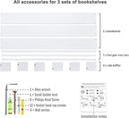 AZSKY Classic Nursery Book Shelves White Wall Book Shelves Kids Bookshelf for Bedroom Bathroom Décor Wall Ledge Shelves 36 in Hanging Shelves a Set of 3