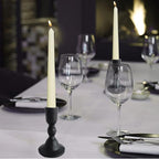 Antique Black Iron Taper Candle Holders - Candlestick Holder for Weddings, Dining, and Parties, Candle Stand Set of 2 (Black)