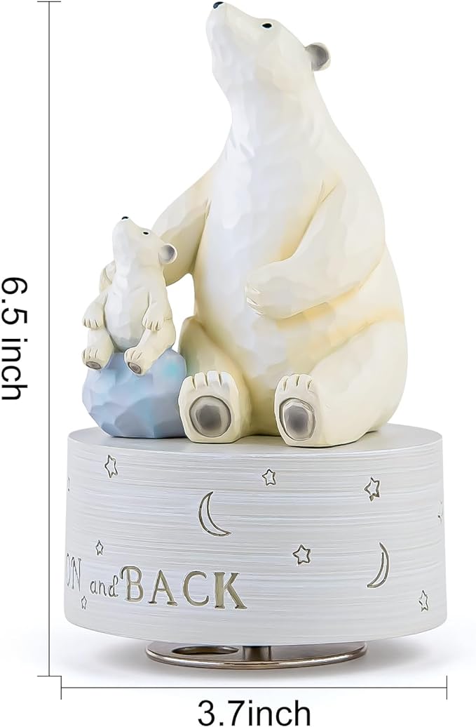 AIDLNS Polar Bear Music Box Figurine, Birthday Gifts for Daughter Son Mom Dad Kids Christmas Anniversary, Sculpted Hand-Painted Musical Figure Plays You are My Sunshine Tune