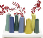 Chive - Pooley 2, Ceramic Flower Vase, 8-Tube Shape (Green)
