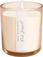 Sweet Water Decor Pink Grapefruit Scented Soy Candles – Grapefruit, Orange, Strawberry, Rose, Musk, Cedarwood – Uplifting Aroma – 50 Hour Burn – 12oz Tinted Glass Jar for Home Decor and Bedroom Decor