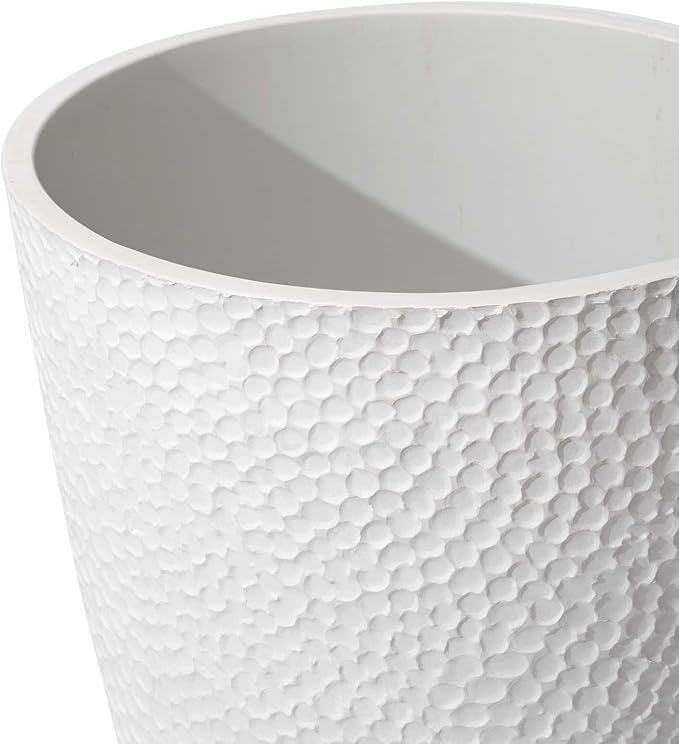 LA JOLIE MUSE 20inch Tall White Planters Set of 2,Large Tree Planters for Indoor Plants,Flower Containers for Front Porch, Honeycomb