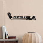 Custom Hockey Stick LED Sign – Personalized Name Light Up Hockey Sign, Neon Wall Light with Puck, Hockey Wall Decor for Boys Room, Man Cave, Players