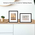 12 Packs 9x12 Picture Frames, Display 6x8 with Mat or 9x12 Without Mat, Gallery Wall Frame Set, 9 by 12 Frames Bulk Set of 12 Collage Wall Decor Photo Frames Set for Wall and Tabletop, Black