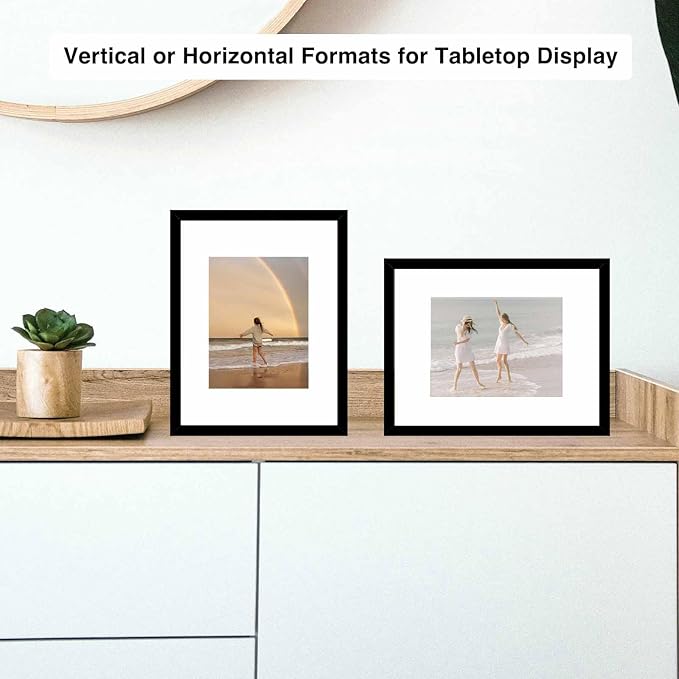 12 Packs 9x12 Picture Frames, Display 6x8 with Mat or 9x12 Without Mat, Gallery Wall Frame Set, 9 by 12 Frames Bulk Set of 12 Collage Wall Decor Photo Frames Set for Wall and Tabletop, Black