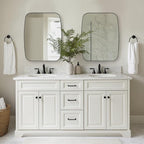 ANDY STAR Black Oblong Mirror, 32x40 Inch Black Oval Mirror for Bathroom with Stainless Steel Metal Frame, Wall Mouned for Bathroom, Living Room, Entryway