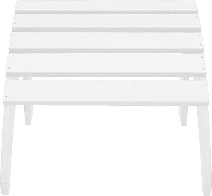 WestinTrends Outdoor Ottoman, Patio Adirondack Ottoman Foot Rest, All Weather Poly Lumber Folding Foot Stool for Adirondack Chair, Widely Used for Outside Porch Pool Lawn Backyard, White