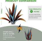 DIY Metal Agave Plant Art Yard Tequila Art Sculpture, Tequila Rustic Garden Sculpture Statue Outdoor Decor,Agave Metal Plants for Yard, Garden Lawn Ornaments (12 Leaves -Blue)