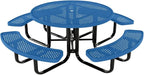 Coated Outdoor Furniture Heavy-Duty Portable Outdoor Kids Table with Umbrella Hole, Punched Steel Kids Picnic Table, Commercial-Grade, Made in America (46 In, Round, Childrens, Textured Light Blue)