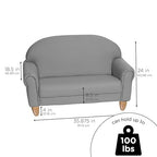 Children's Factory As We Grow Sofa, Gray, CF805-314, Playroom Couch, Daycare Furniture, Kids Seating for Classroom, Flexible Seating for Elementary