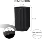 Classic Roman Column Style Planter | 20" Tall | Black & White Options | Ideal for Entrance & Living Room Corner | Durable Fiberglass Composite