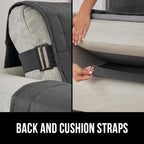 GORILLA GRIP Patented Waterproof Slip-Resistant 23" Chair Protector Cover, for Leather or Fabric Couch Cushion, Large Microsuede Furniture Covers Dogs Pets Machine Washable Slipcover, Charcoal