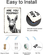 ALKB Funny Donkey Are You Pooping Metal Signs Vintage Farmhouse Bathroom Wall Decor Donkey Lovers Gift 8 x 12 Inch