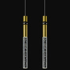 Pendant Lights Kitchen Island Light Fixtures Dimmable LED Modern Pendant Light with Bubble Crystal Pendant Lighting for Kitchen Bedroom Hallway Entryway (Gold 2-Pack)