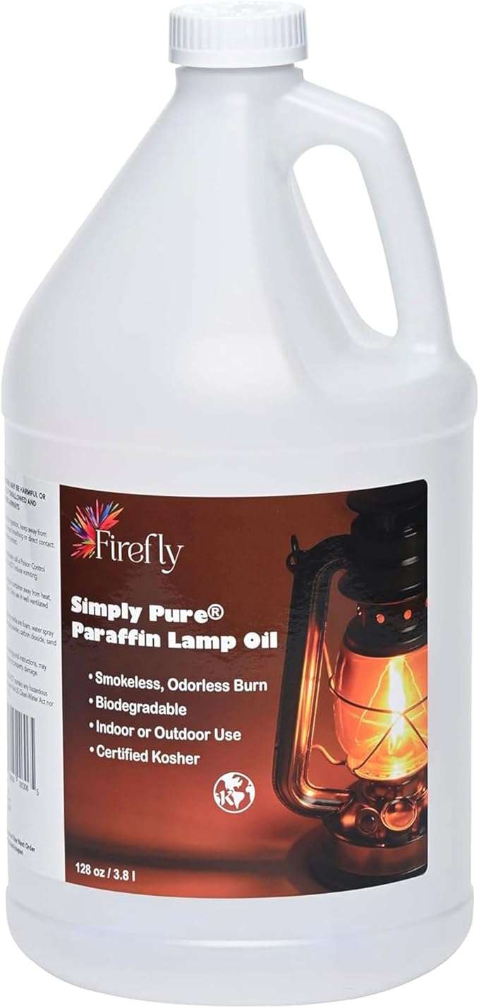 Firefly Kosher Odorless Paraffin Lamp Oil - Smokeless, Virtually Odorless, Long-Lasting- 1 Gallon