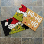 Gertmenian Disney Mickey Mouse Doormat Rug Retro Front Door Coir Mat Welcome Home Indoor Outdoor Entryway Carpet, 2-Pack 20x34, The Grinch Ho Ho Ho/Santa