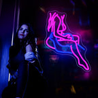 Lady Neon Sign, JGHTURIE Neon Signs for Wall Decor Pink Light Up Sign Preppy Girls Room Bar Led Signs for Man Cave Party Art Decor Gift USB Powered