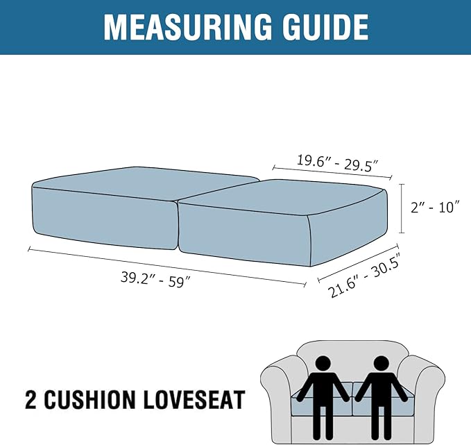 H.VERSAILTEX Velvet Stretch Couch Cushion Cover Plush Cushion Slipcover for Chair Loveseat Sofa Cushion Furniture Protector Seat Cushion Sofa Cover (2 Piece Medium Sofa Cushion Covers, Brown)