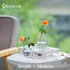 Bud Vases 3Pcs/Set Small Vases Handmade Cute Gold Rim Small Vases for Flowers Centerpieces Glass Vases Mini Vase Home Decor Centerpieces, Events Table Decor