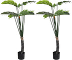 2 Pack 47.2in Artificial Monstera Deliciosa Trees with Pot, 4 Feet Fake Trees for Indoor Outdoor Home, Office Decor