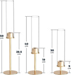 21 Pack 23.6 & 21.7 & 19.7 in Tall Gold Hurricane Candlesticks Holder with Glass Cylinder Cover - Candle Holders for Table Centerpiece (Gold)