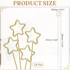 uxcell 24 Pcs Table Card Holders, 11.8 Double Star Metal Craft Wire Clips Picture Clip Table Number Holders Picks for Wedding, Photos, Memo, Restaurant, Gold