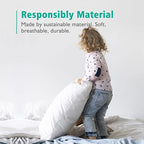 APSMILE 24x24 Down Feather Throw Pillow Inserts 2 Pack - Premium Soft Cotton Euro Square Decorative Pillow Core Set for Bed, Sofa, Couch, Ivory White