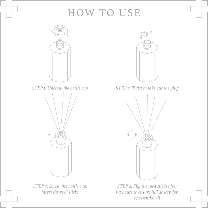 Reed Diffuser Set, 6.7 oz Teakwood Scented Reed Diffusers for Home with Sticks, Home Fragrance Oil Scent Diffuser for Bathroom, Decor & Gift