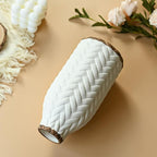 Modern Ceramic Vase for Living Room Bedroom 8.26'' Antique White Minimalist Farmhouse Rustic Unique Creative Fresh Flower Vase for Home Decor Office Centerpieces Fireplace Gift for Fake Plant