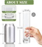Glass Cylinder Bud Vases for Centerpieces, Set of 12 Clear Small vases,Handmade Slim Flower Vases Wedding Table Decor for Single Rose vases Bulk, Home Aesthetic Desk Decor, Party Decorations,7.5"
