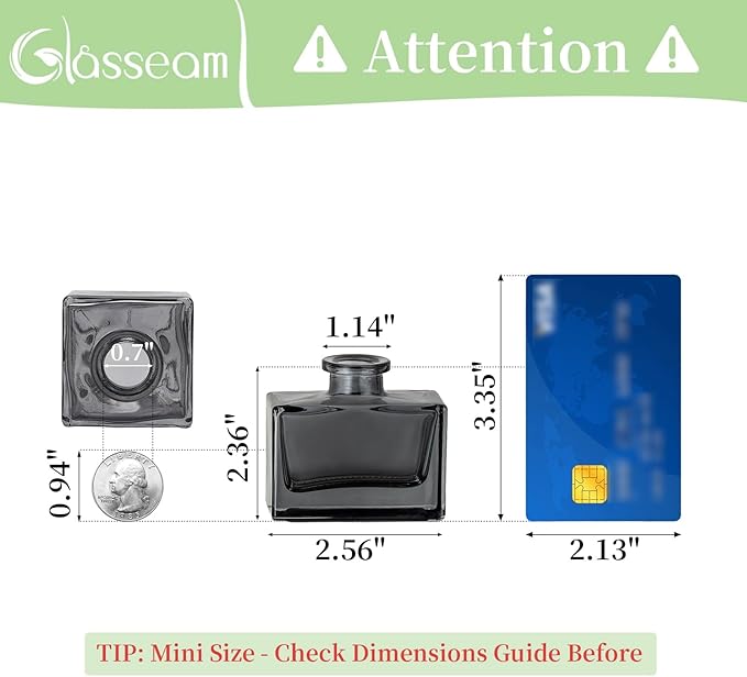 Glasseam Bud Vases in Bulk 40: Gray Glass Vases for Centerpieces Cute Small Vases for Flowers Mini Decorative Tiny Centerpiece Table Decor for Wedding Party Dining Room Decoration