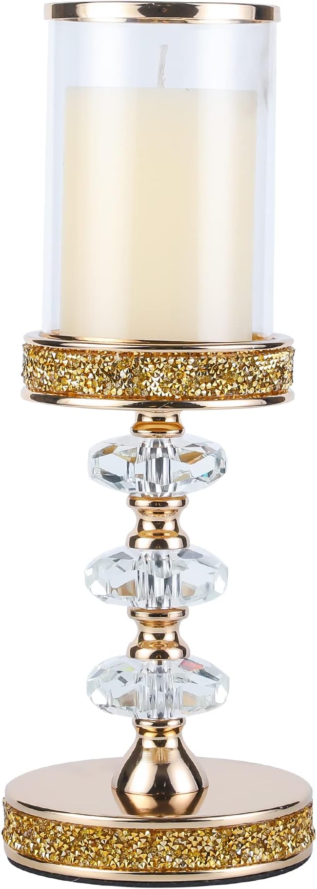 Candle Holder, Pillar Candle Holders, Crystal Candlesticks Holder for Wedding, Parties, Events, Chirstmas,Home Decor, Table Centerpieces CH028D (L)
