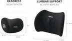 Car Seat Back Support and Car Neck Pillow Kit, Ergonomic Design headrest Lumbar Support for Neck Back Pain Relief Improve Sitting Posture (Black)
